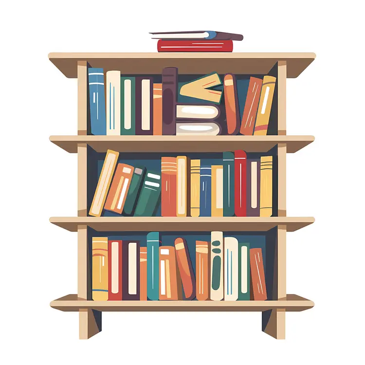 Bookshelf with Colorful Books