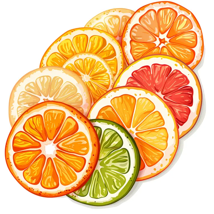 Colorful Citrus Slices Illustration