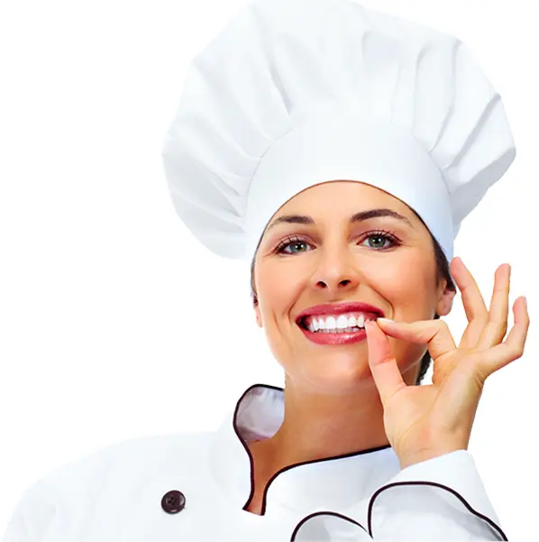 Happy Female Chef Making OK Sign