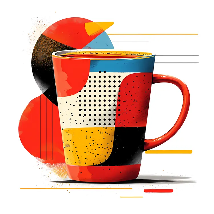 Colorful Artistic Cup with Geometric Patterns