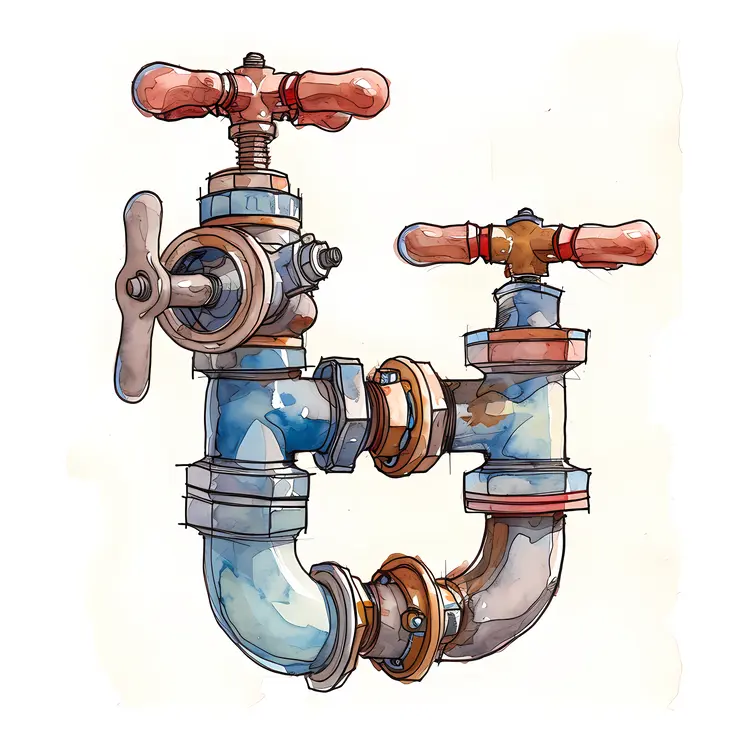 Watercolor Pipe Illustration
