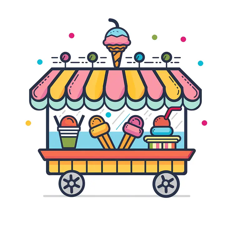 Colorful Ice Cream Cart