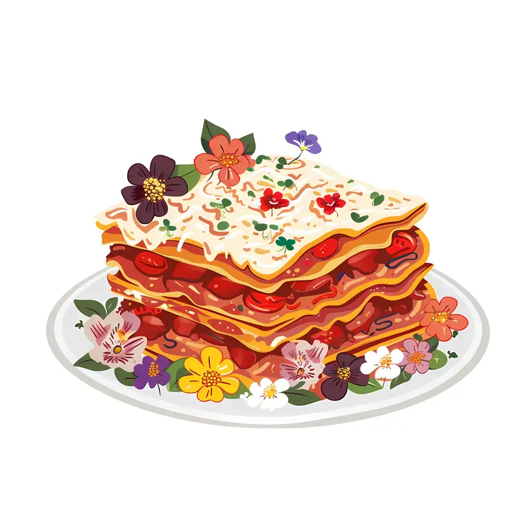 Lasagna with Edible Flowers