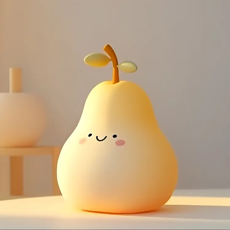 Yellow Pear with Cute Face