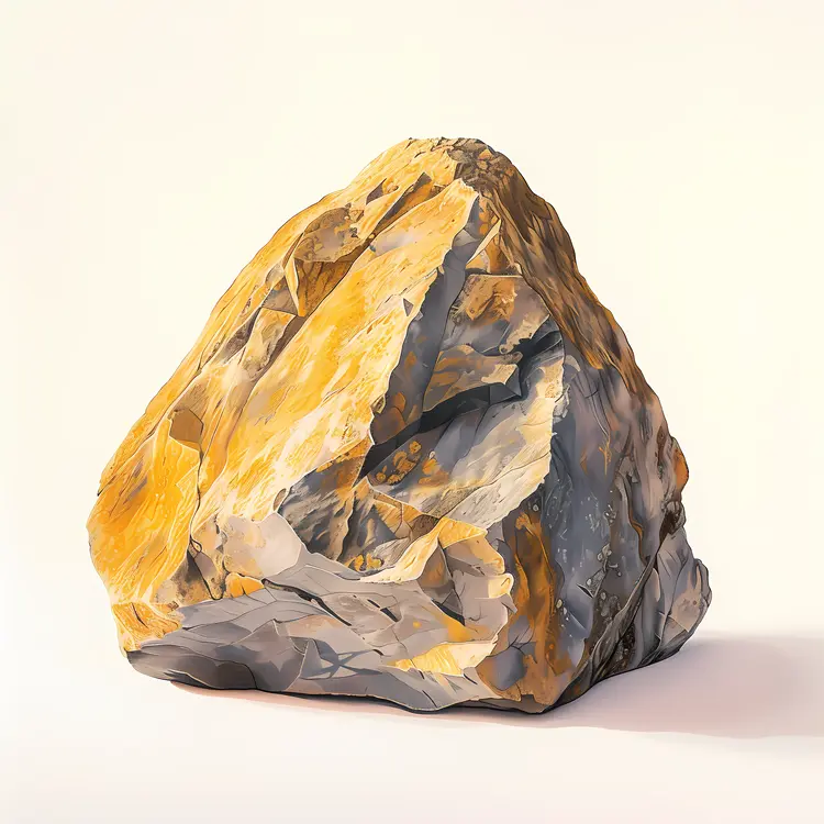 Rock with Yellow and Grey Patterns