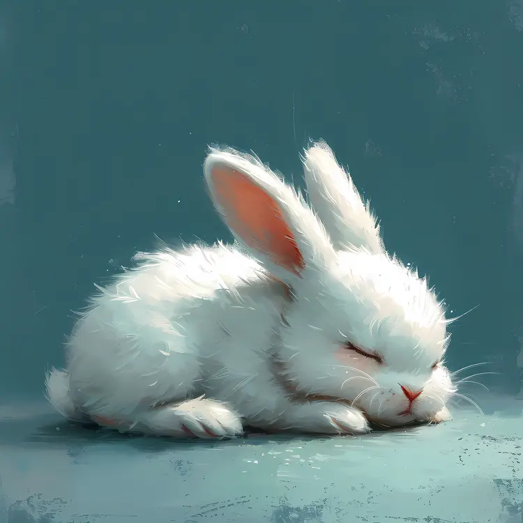 Adorable Sleeping Bunny Illustration