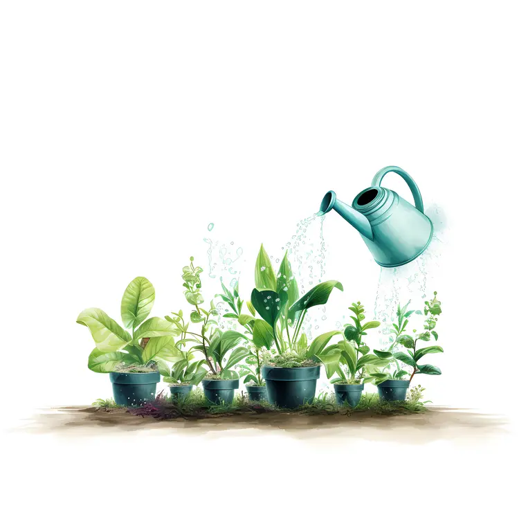Watering Can Watering Plants Illustration