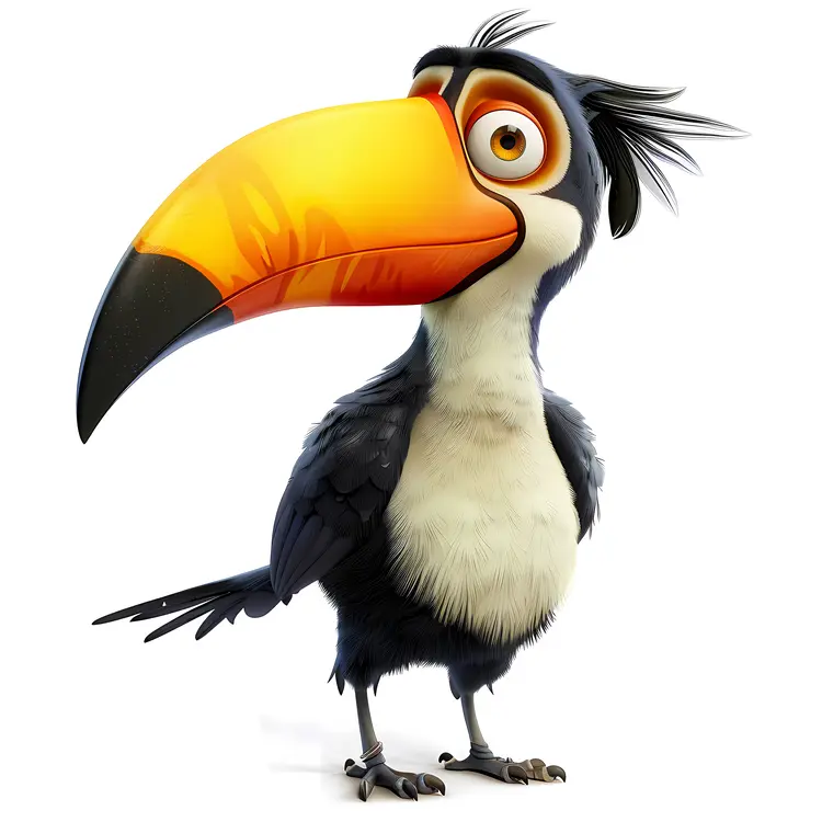 Cartoon Toucan with Large Beak