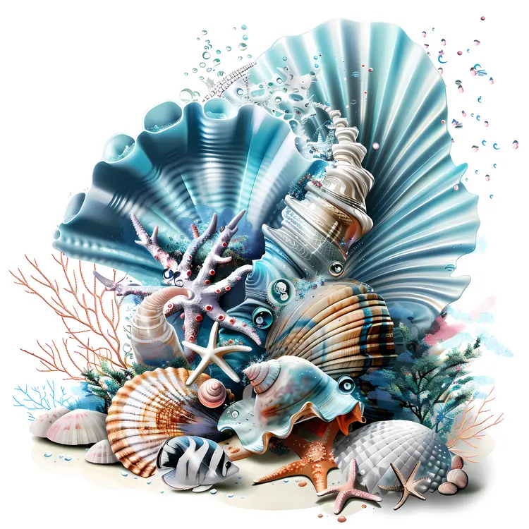 Seashells and Coral Arrangement