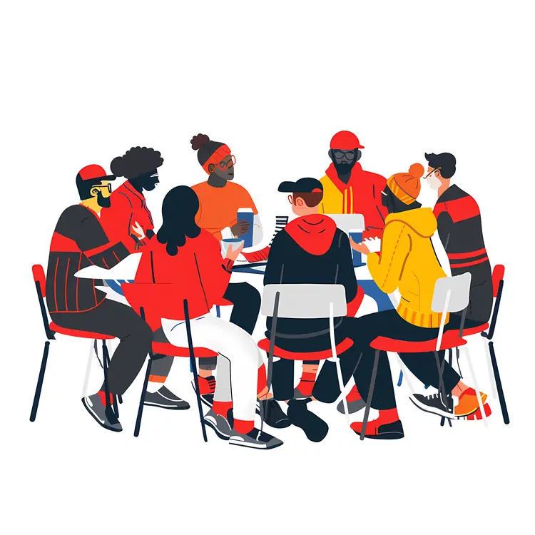 Group of Friends in a Meeting