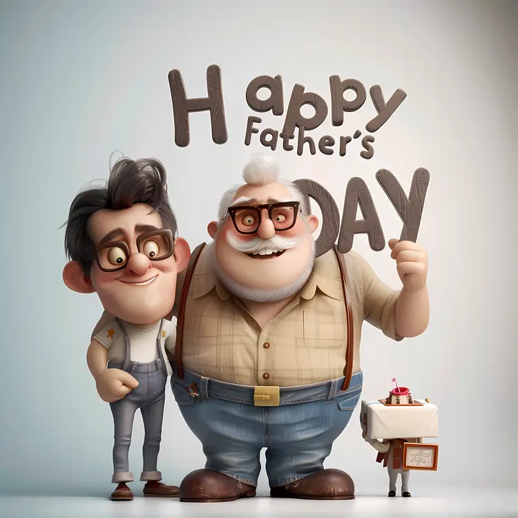Happy Father's Day with Cartoon Characters
