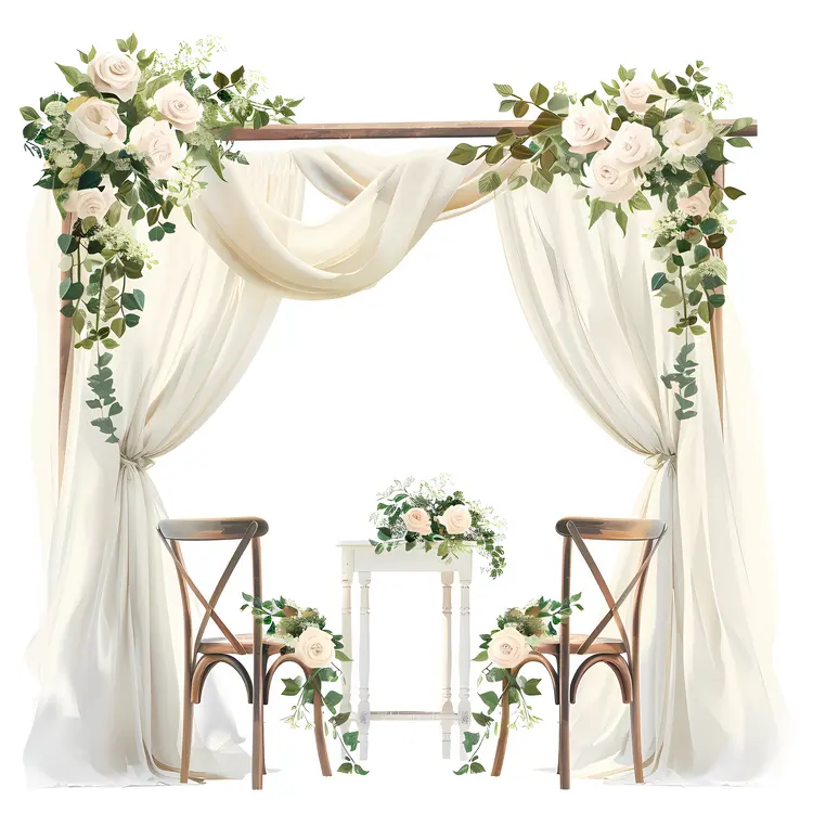 Elegant Wedding Arch with Floral Decorations