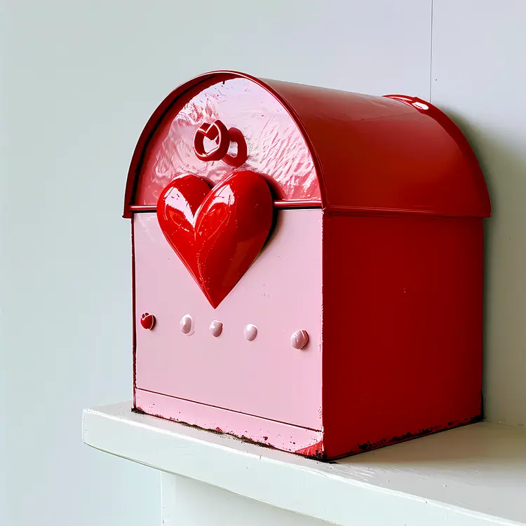 Red Mailbox with Heart for Valentine's Day