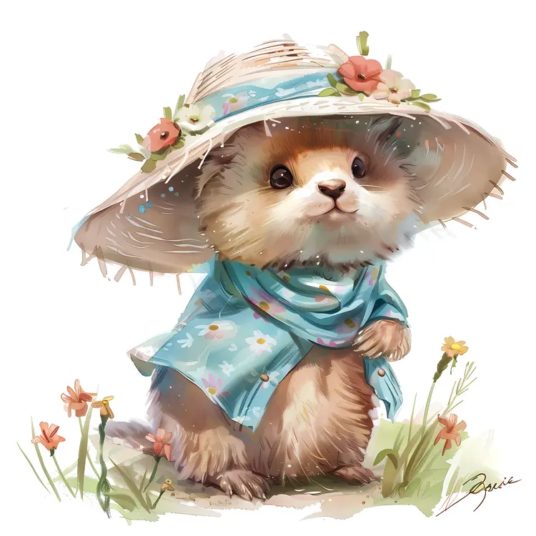 Adorable Hamster in Blue Outfit
