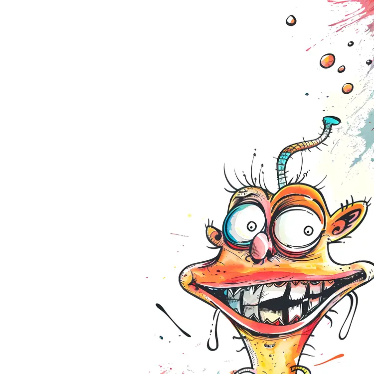Funny Orange Monster Cartoon