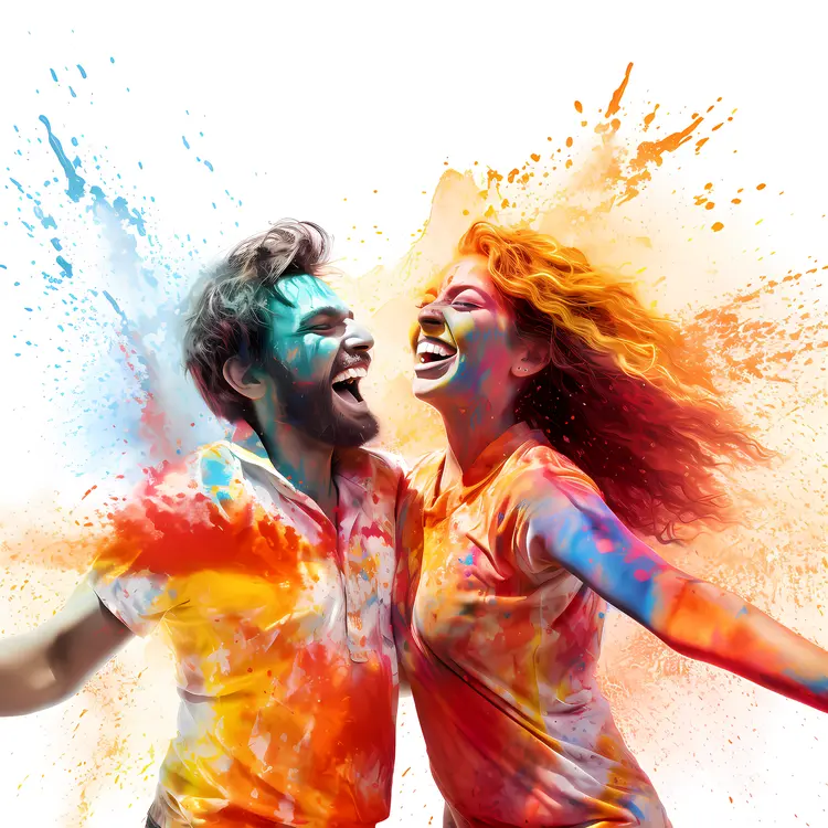 Colorful Couple Laughing