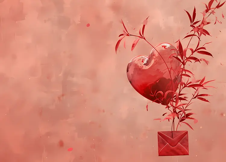 Heart Balloon with Leaves