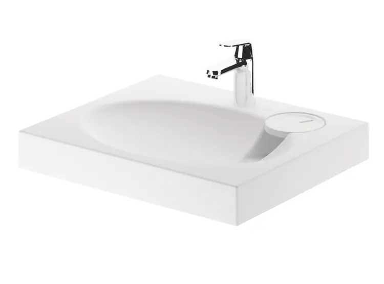 White Sink with Faucet for Modern Bathrooms