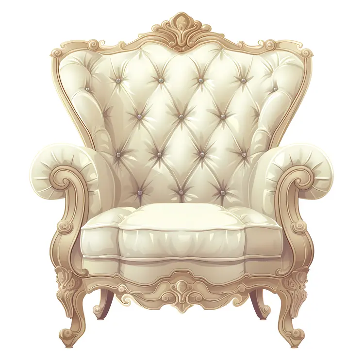 Classic White and Beige Armchair