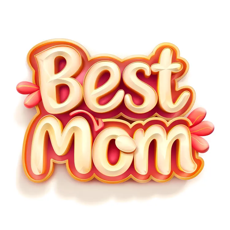Best Mom Typography with Flowers