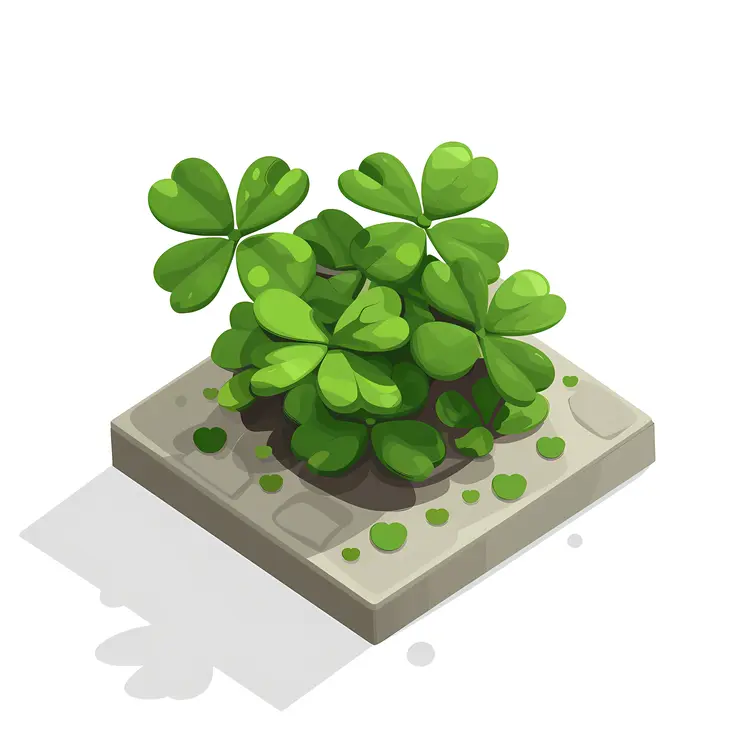 Shamrocks Growing on Stone