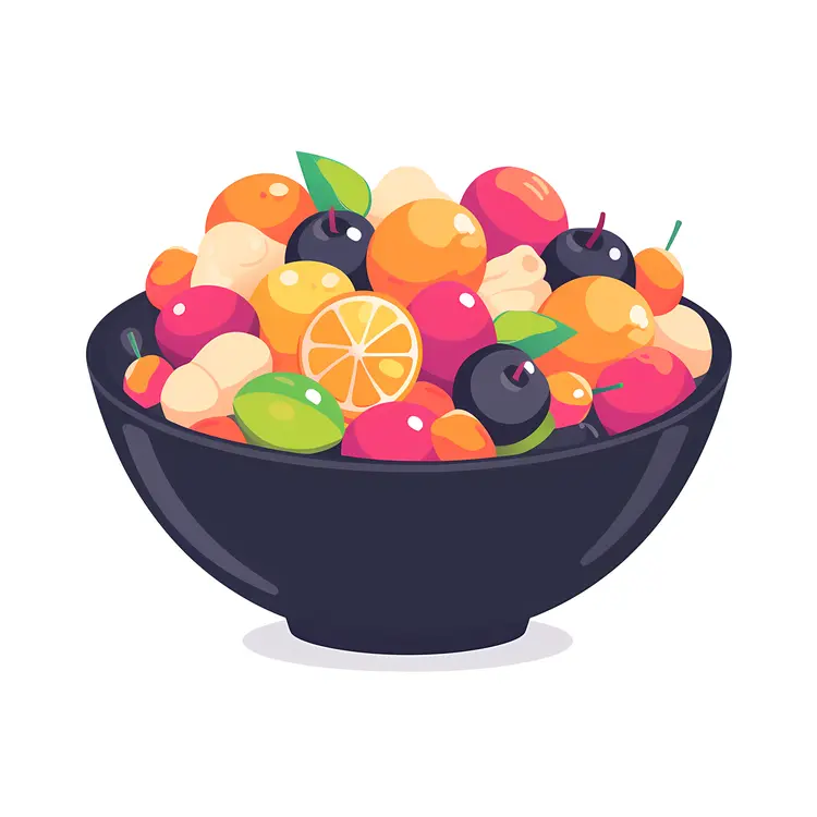 Bowl of Colorful Fruit Salad