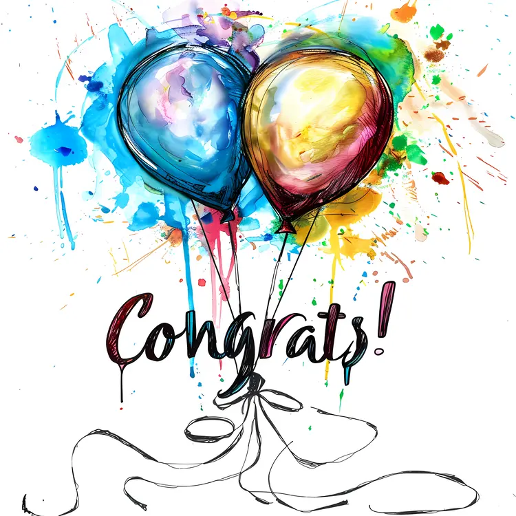 Colorful Balloons with Congrats Message