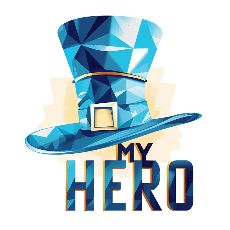 Geometric Blue Hat with My Hero Text