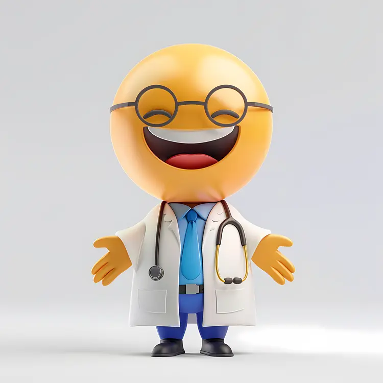 Happy Emoji Doctor with Glasses
