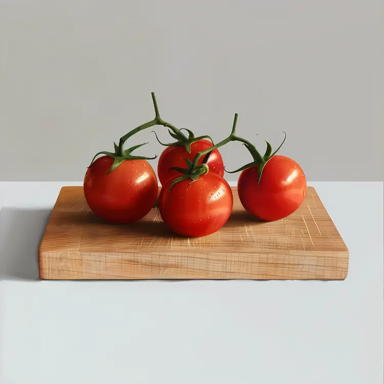 Fresh Tomatoes on Cutting Board