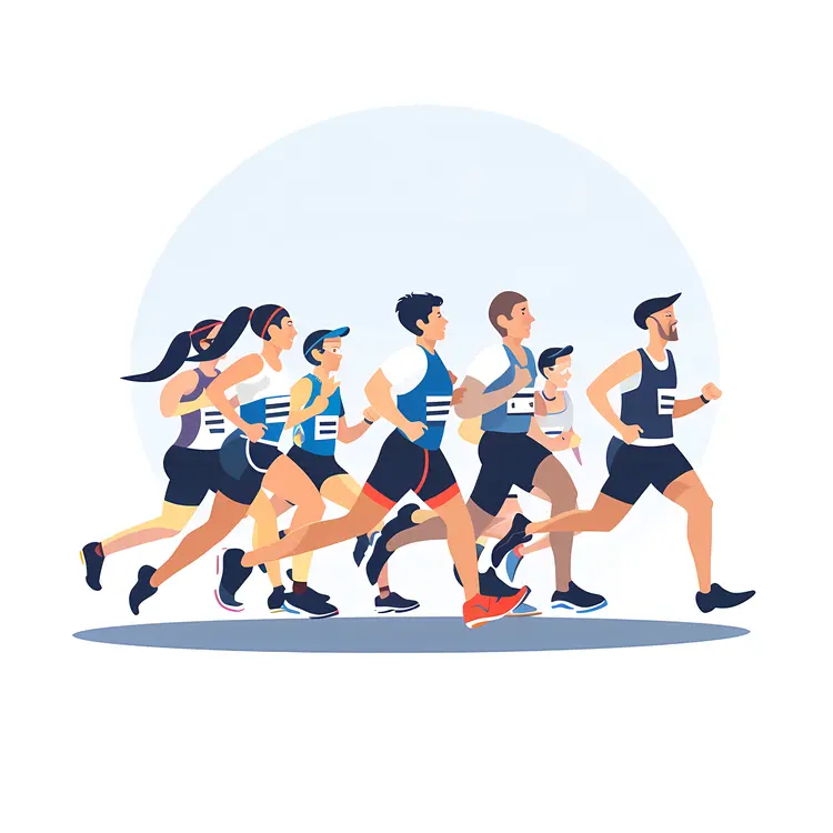 Group of Runners Illustration