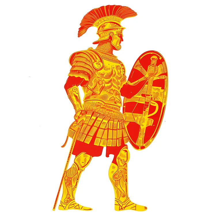 Golden Roman Soldier Illustration