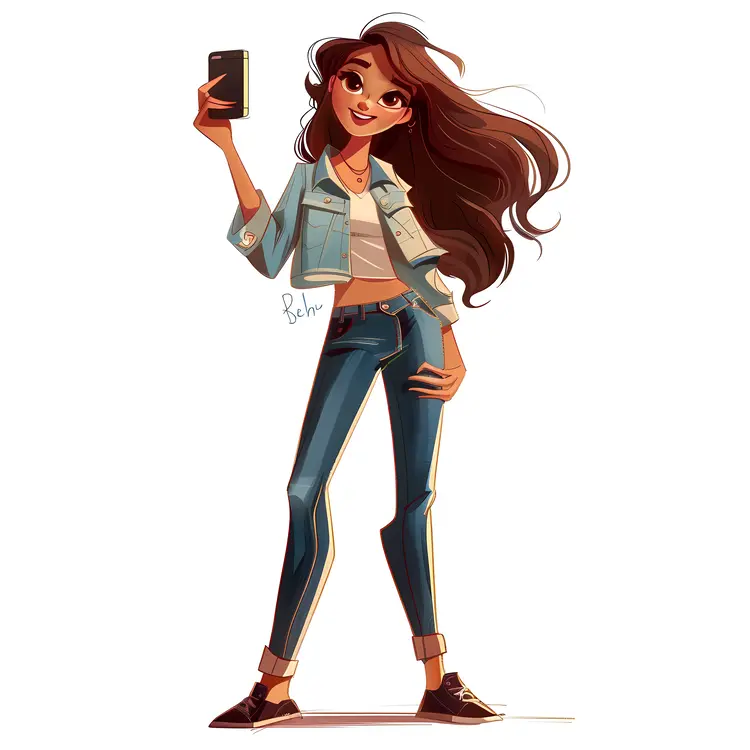 Stylish Girl Taking a Selfie