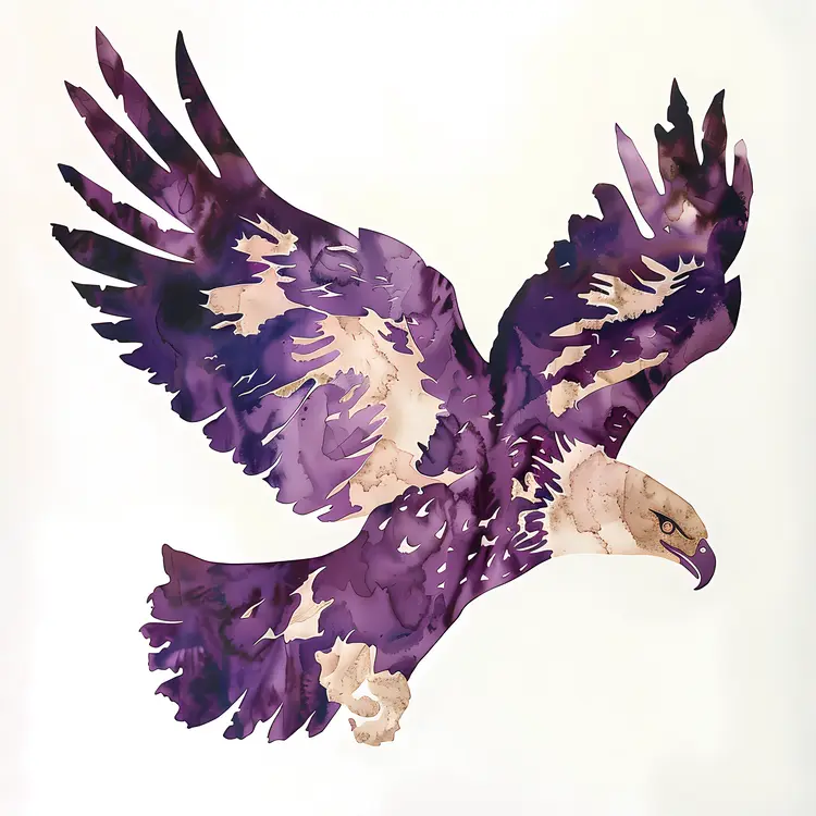 Majestic Purple Eagle in Flight