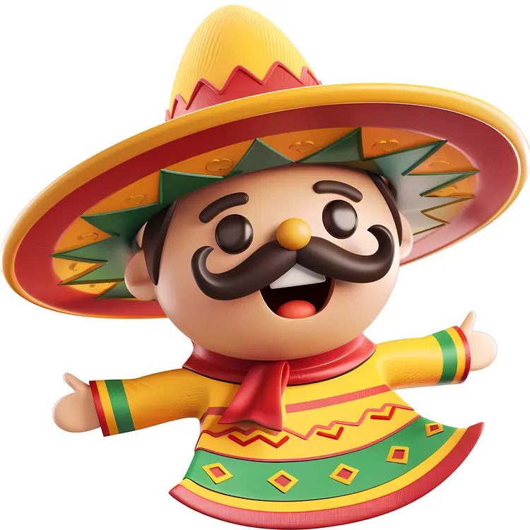 Cheerful Man in Sombrero
