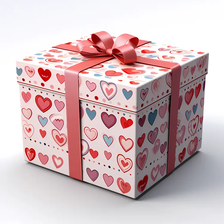 Heart Gift Box with Pink Ribbon