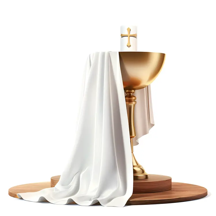 Golden Chalice with White Cloth