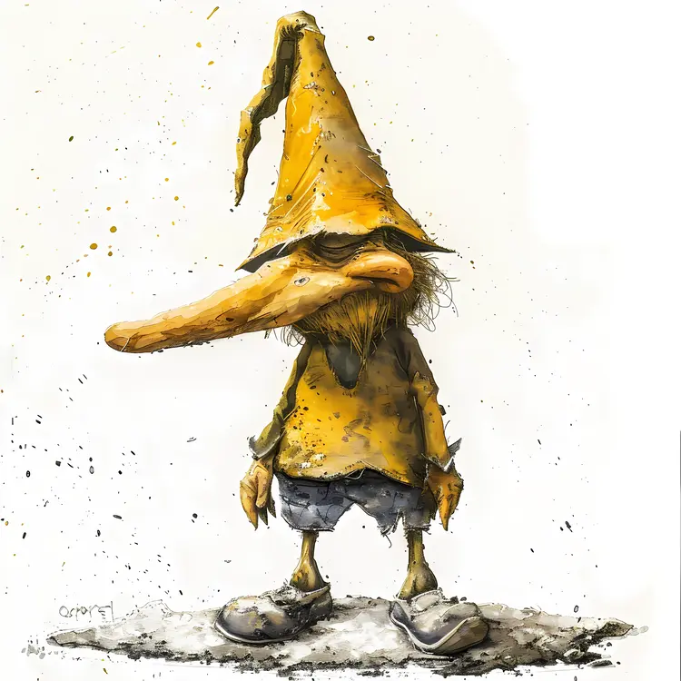Gnome with Yellow Hat and Long Nose