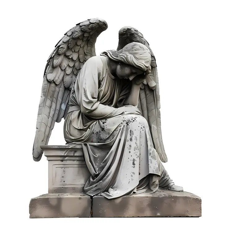 Solemn Angel Statue Memorial
