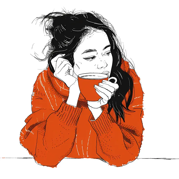 Woman Relaxing with Coffee Cup