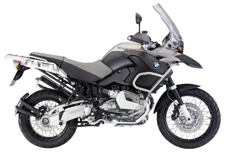 Black and Silver BMW Adventure Motorcycle