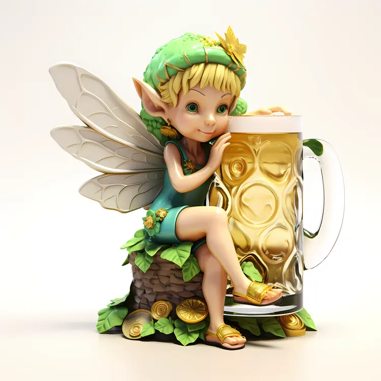 Cute Fairy with Beer Mug