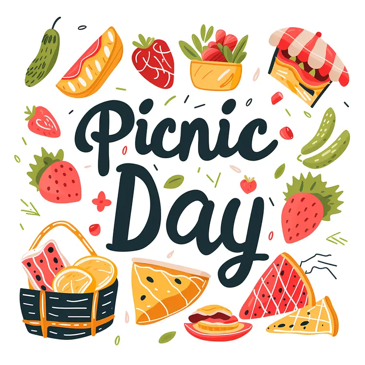 Picnic Day with Food and Basket