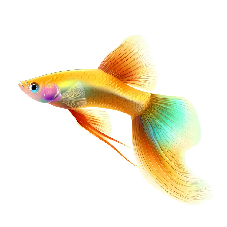 Golden Fish with Vibrant Fins