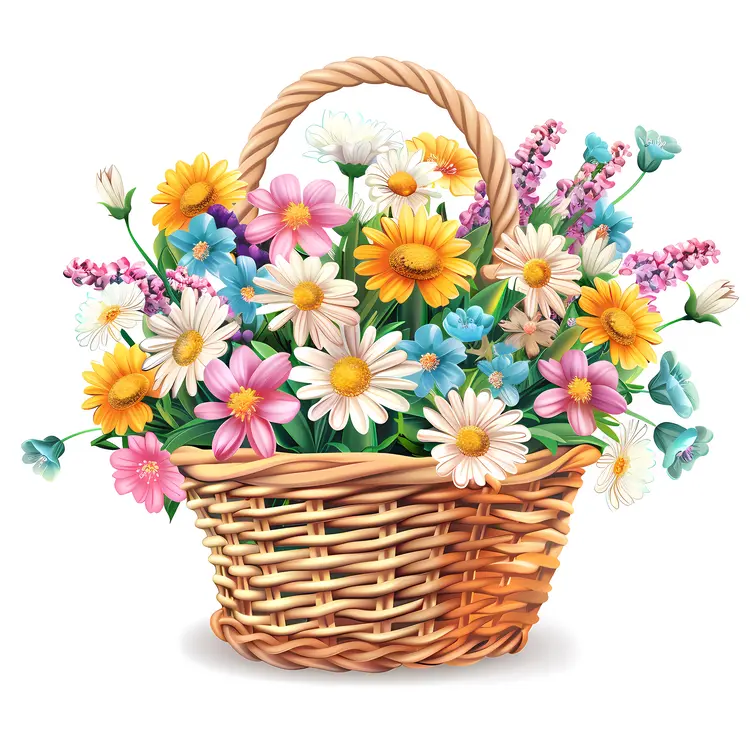 Vibrant Basket of Mixed Flowers