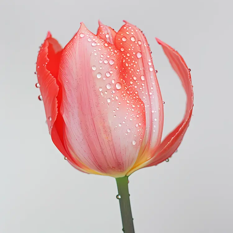 Pink Tulip with Dew Drops