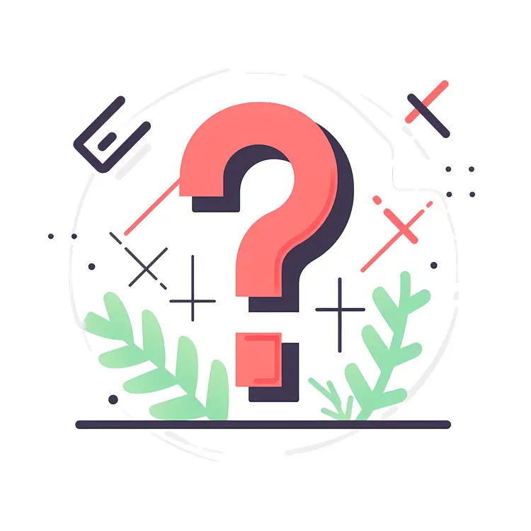 Red Question Mark with Decorative Elements