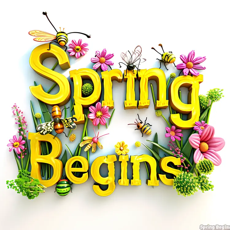 Spring Begins with Flowers and Bees