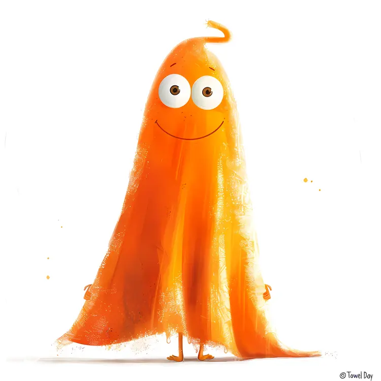 Happy Character Celebrating Towel Day