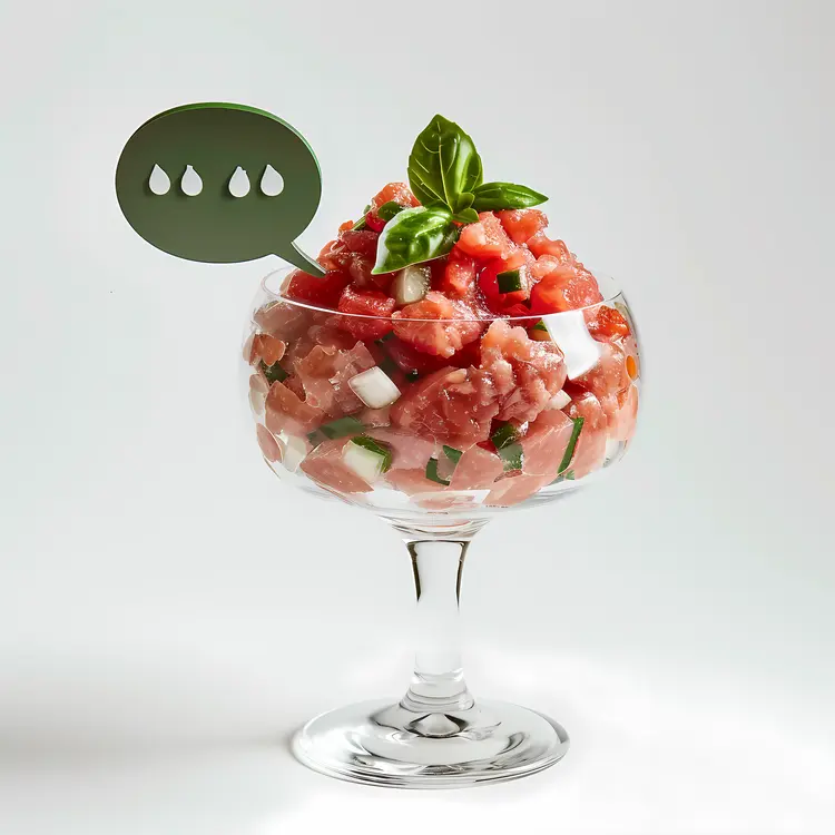 Beef Tartare in a Glass with Garnish